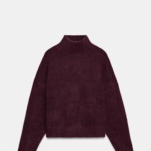 Zara Deep Burgundy Turtleneck Sweater